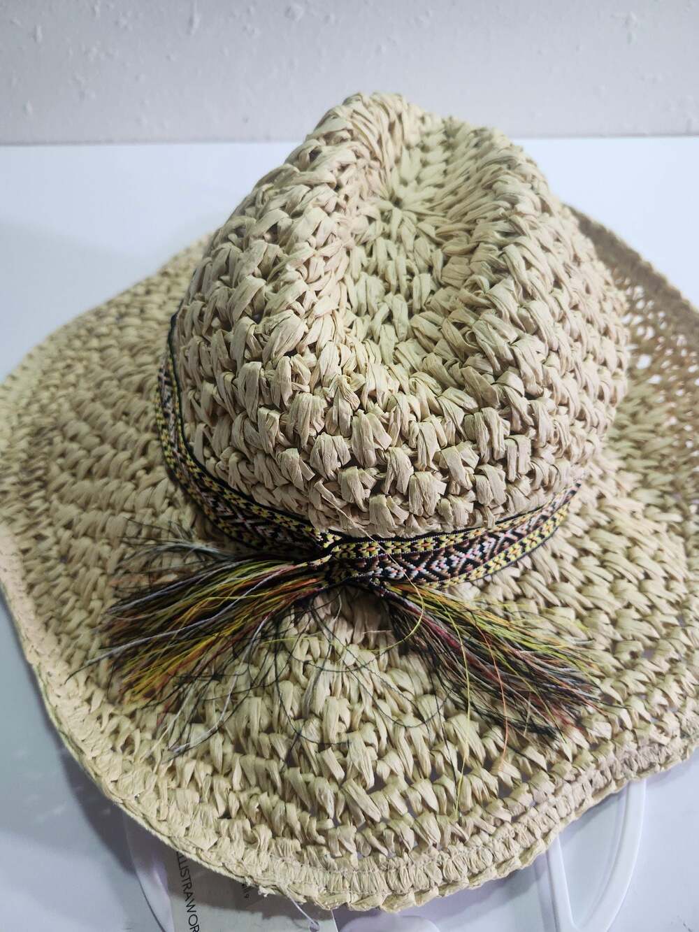Cappelli Straworld Woven Paper Sun Hat With Patterned Band And Tassels